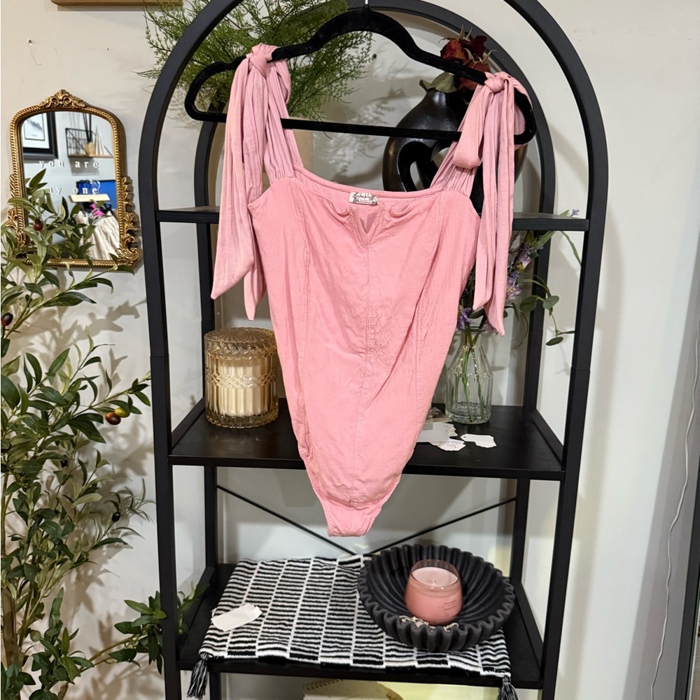 Free People Intimately Pink Bodysuit size medium